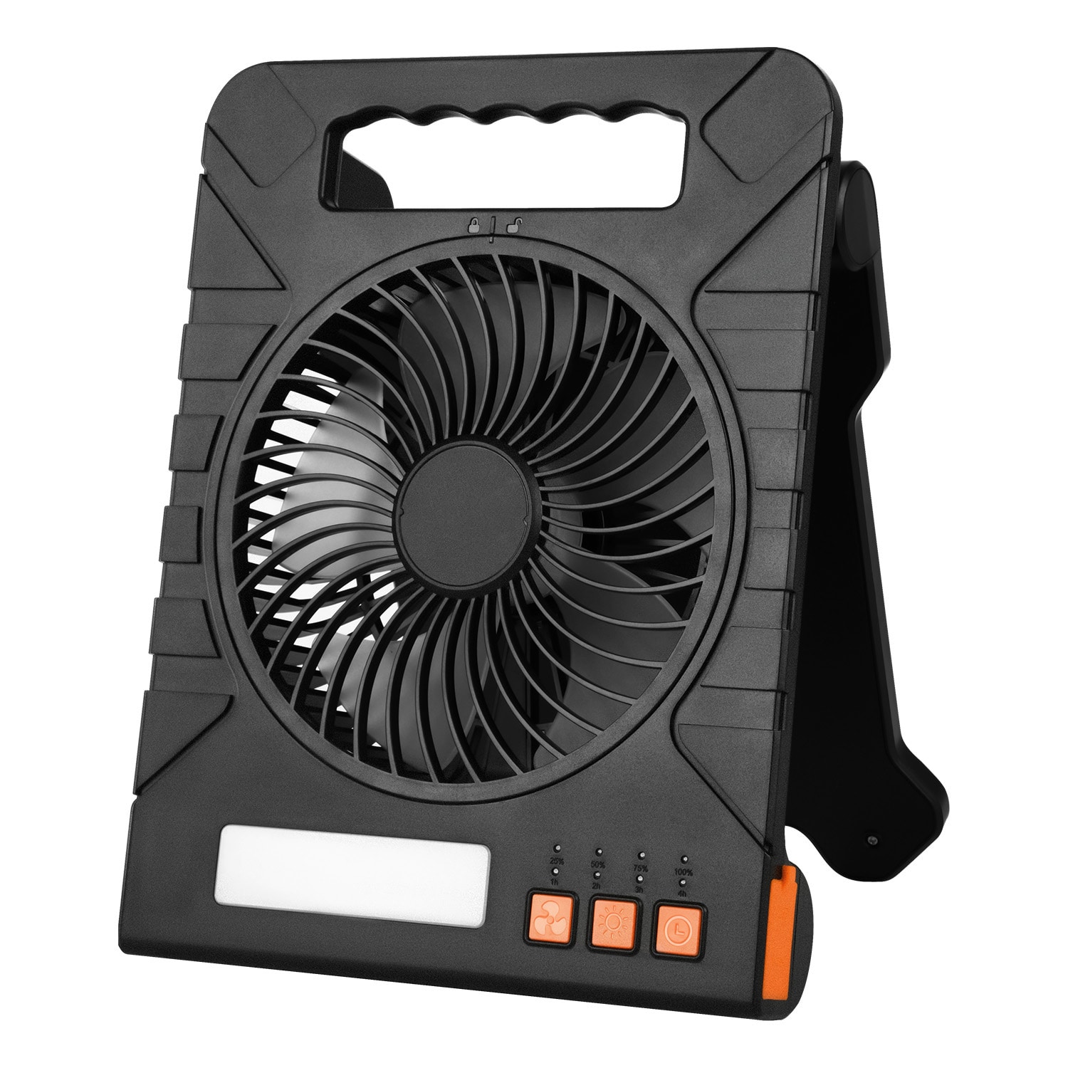 Portable Solar Fan With Led Lantern And Rechargeable Battery_voghion.com